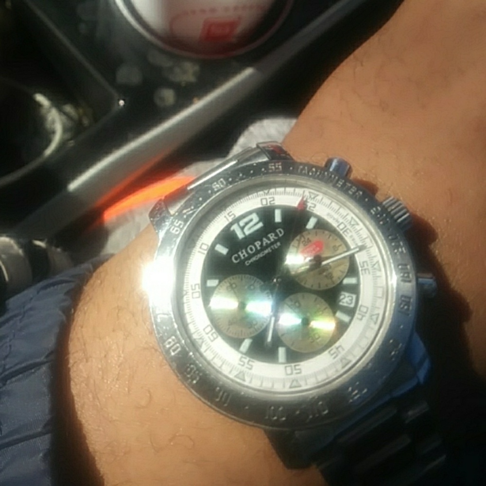Steele chopard millie miglia chronograph watch